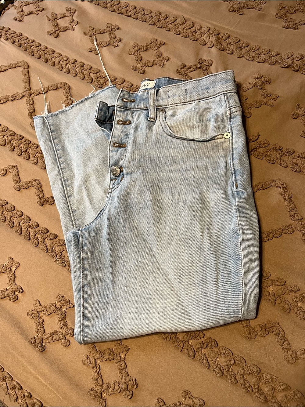Madewell Light Wash Button-Fly Straight Jeans